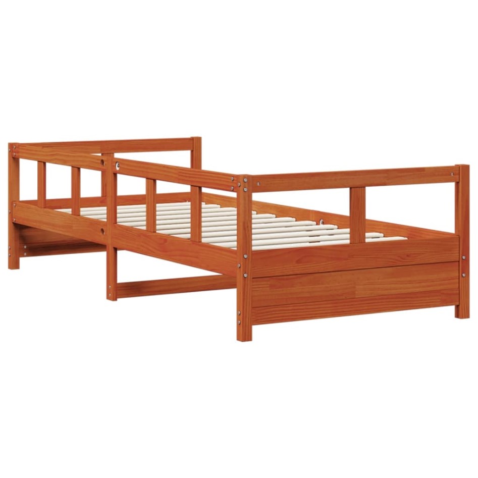 Sofá cama sin colchón madera maciza pino marrón cera 90x190