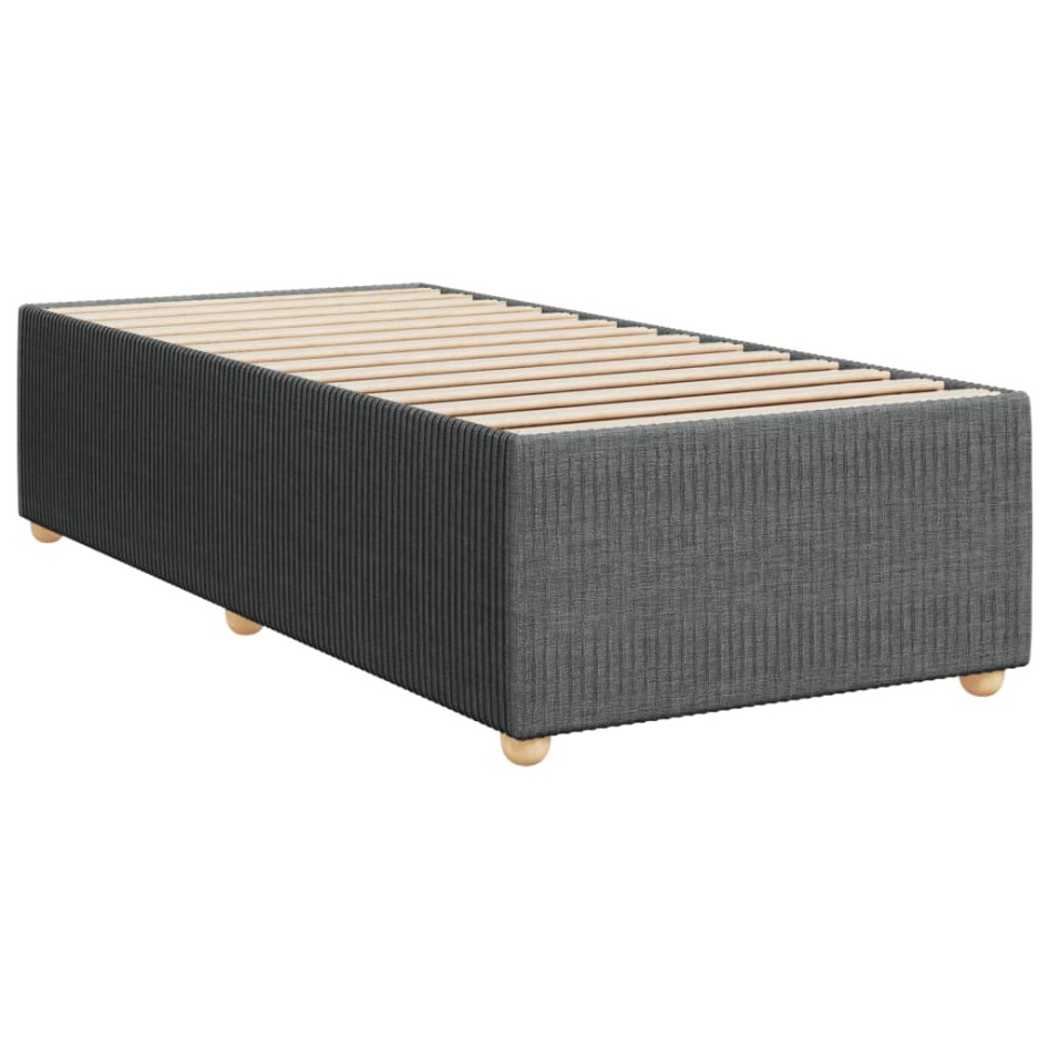 Cama box spring con colchón tela gris oscuro 100x200