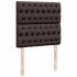 Cama box spring con colchón tela marrón oscuro 100x200