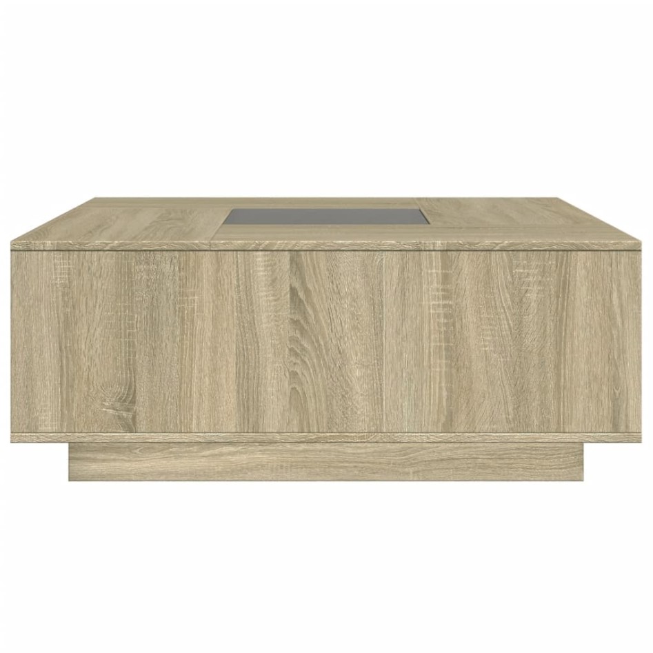 Mesa de centro con Infinity LED roble Sonoma 100x100x40
