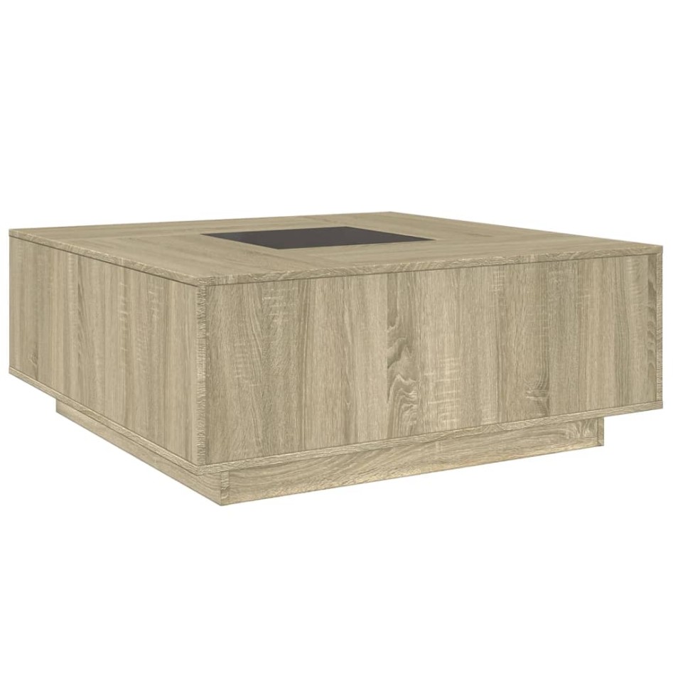 Mesa de centro con Infinity LED roble Sonoma 100x100x40