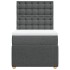 Cama box spring con colchón tela gris oscuro 100x200