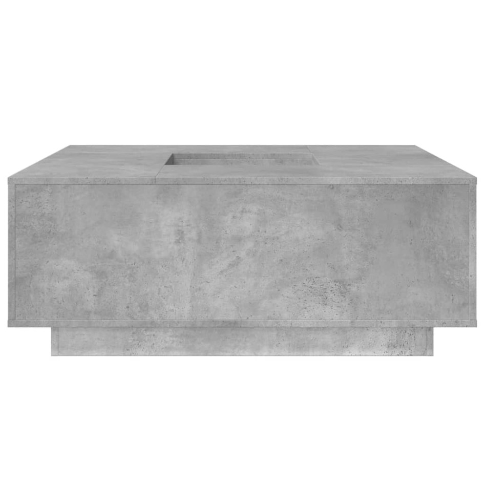 Mesa de centro madera ingeniería gris hormigón 100x100x40