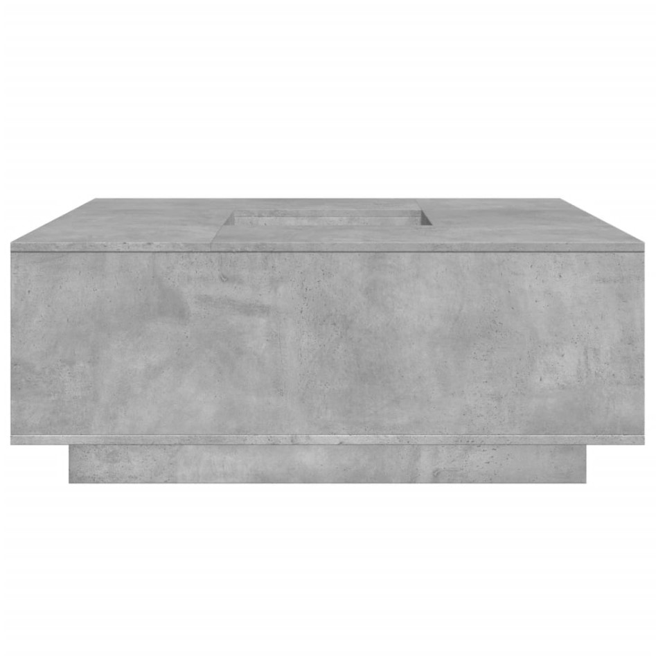 Mesa de centro madera ingeniería gris hormigón 100x100x40