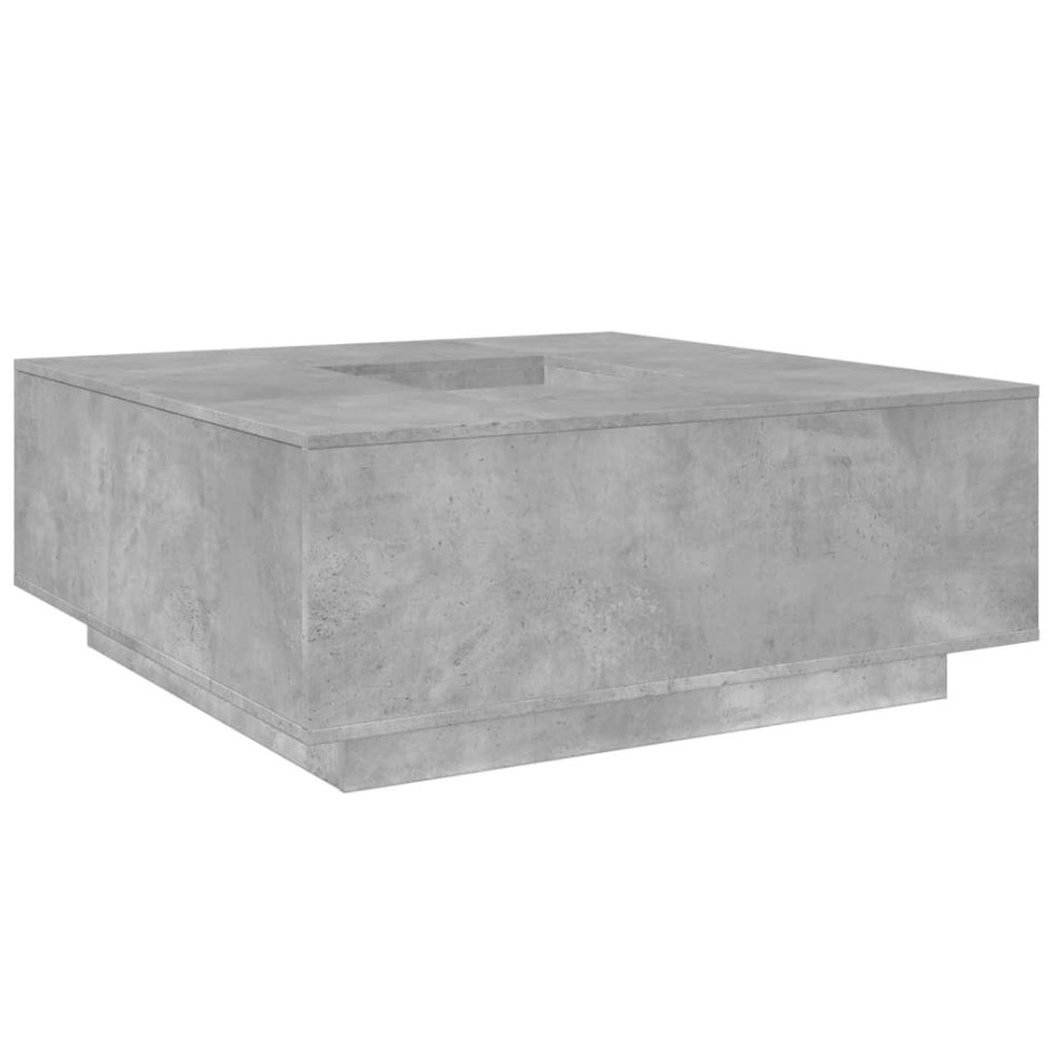Mesa de centro madera ingeniería gris hormigón 100x100x40