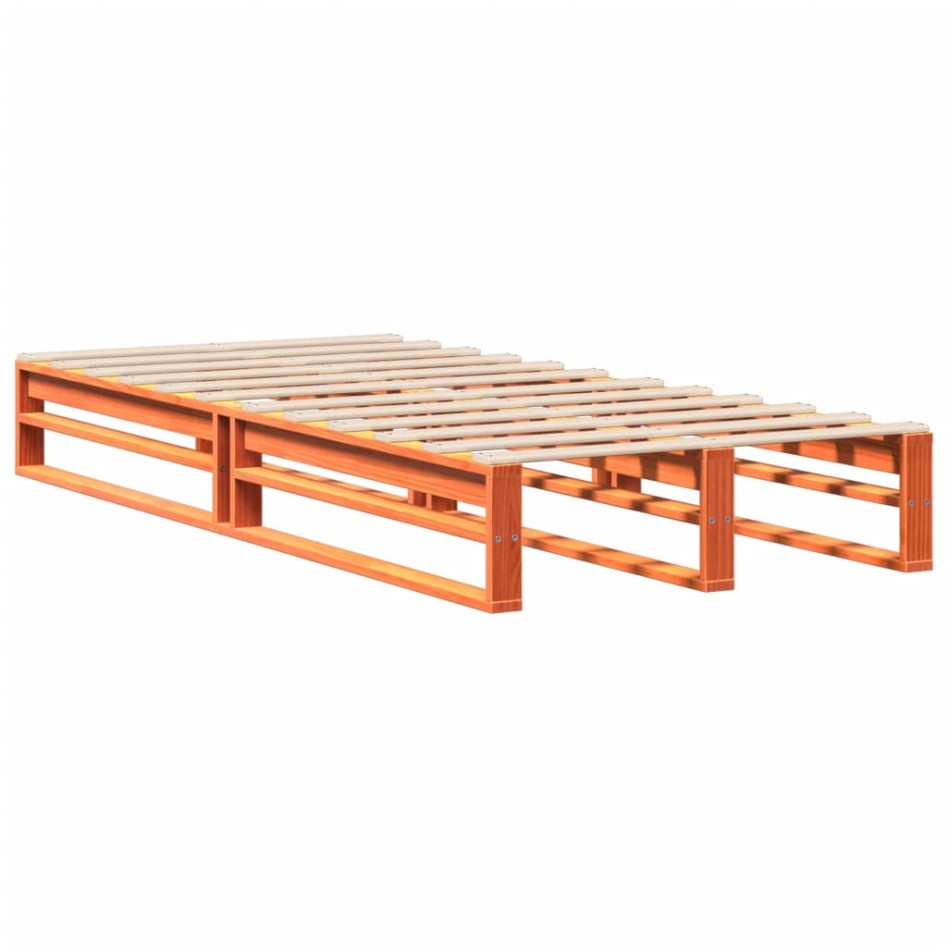 Estructura de cama sin colchón madera de pino marrón 90x200