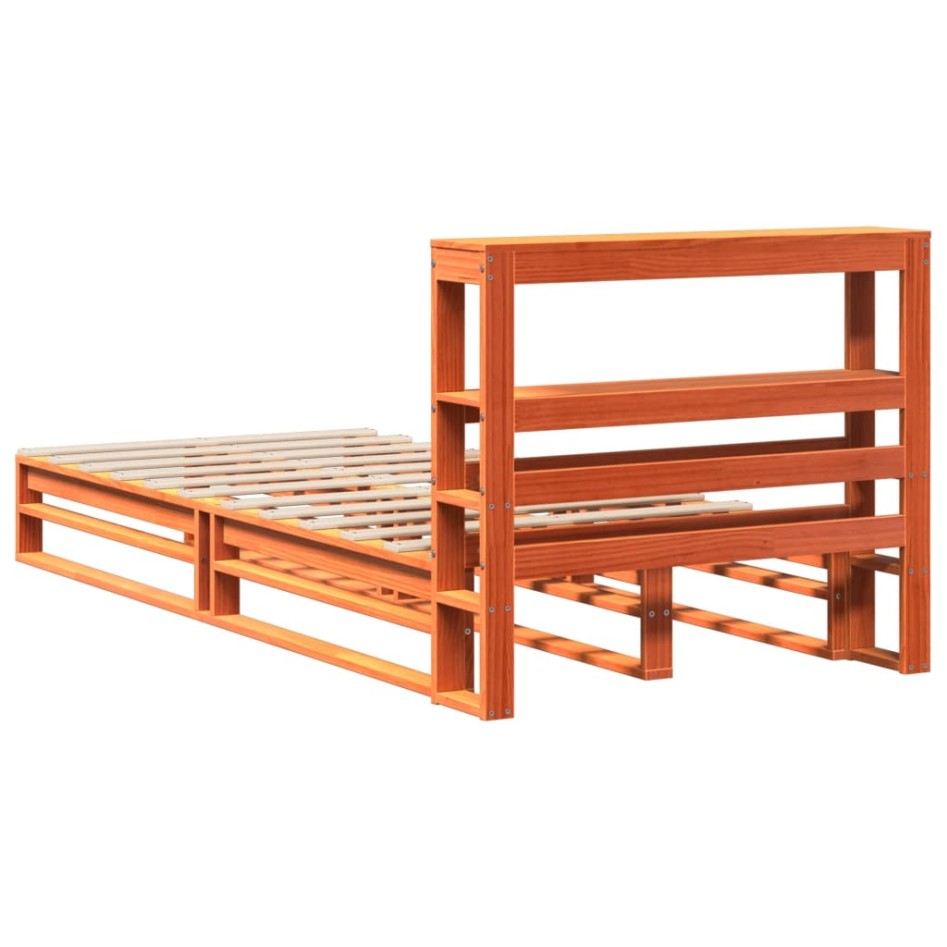 Estructura de cama sin colchón madera de pino marrón 90x200