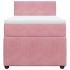 Cama box spring con colchón terciopelo rosa 80x200