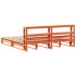 Cama sin colchón madera maciza de pino marrón cera 180x200