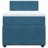 Cama box spring con colchón terciopelo azul 90x190