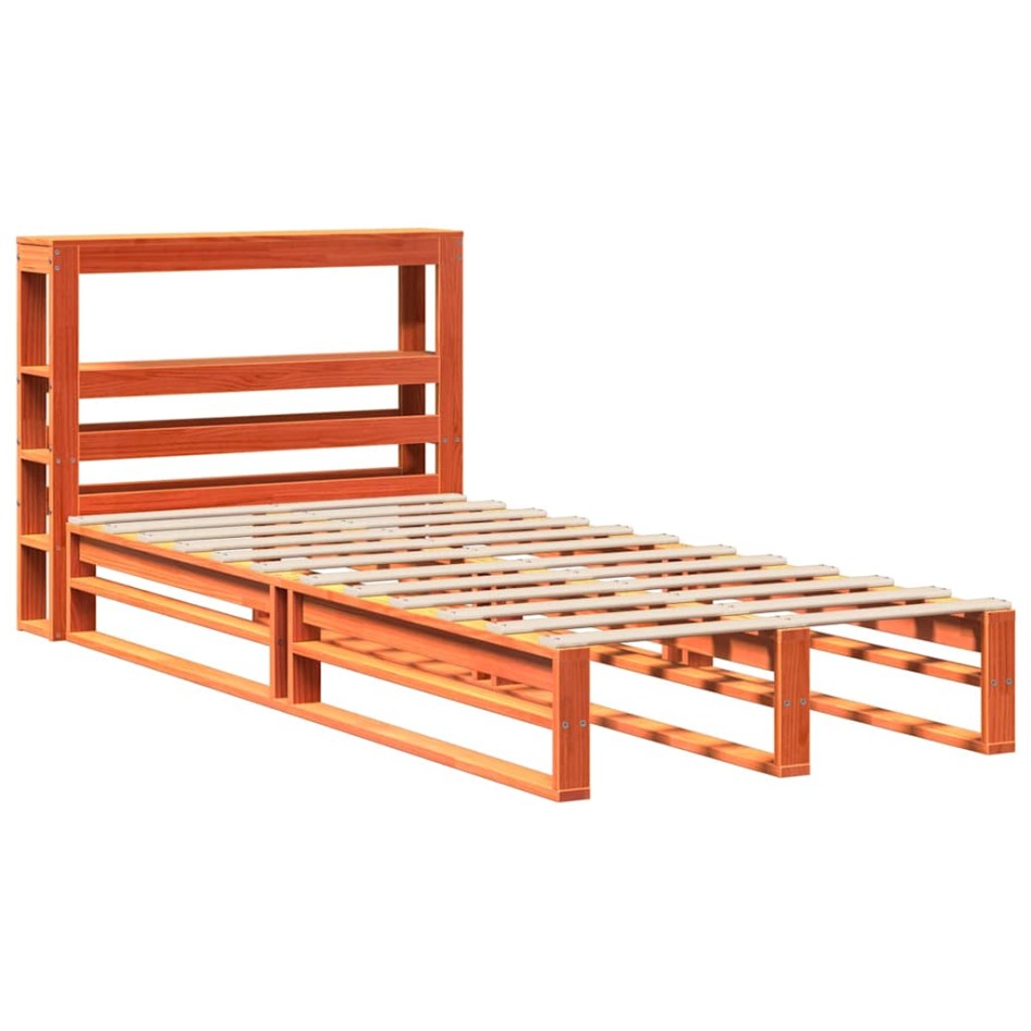 Estructura de cama sin colchón madera maciza marrón 75x190