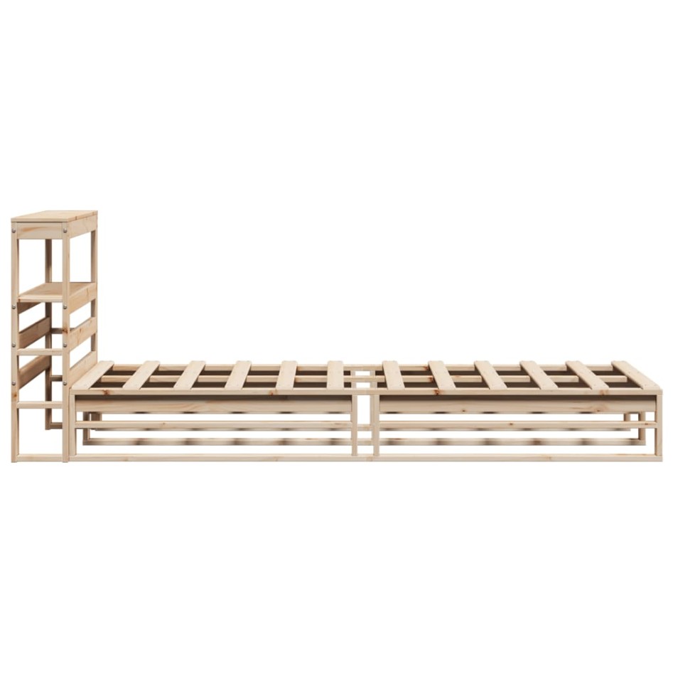 Estructura de cama sin colchón madera maciza pino 75x190