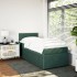 Cama box spring con colchón terciopelo verde oscuro 100x200