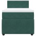 Cama box spring con colchón terciopelo verde oscuro 100x200