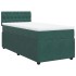 Cama box spring con colchón terciopelo verde oscuro 100x200