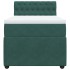 Cama box spring con colchón terciopelo verde oscuro 100x200