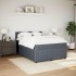 Cama box spring con colchón terciopelo gris oscuro 160x200