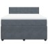 Cama box spring con colchón terciopelo gris oscuro 160x200