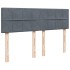 Cama box spring con colchón terciopelo gris oscuro 160x200