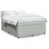 Cama box spring con colchón terciopelo gris claro 160x200