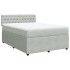 Cama box spring con colchón terciopelo gris claro 160x200