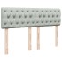 Cama box spring con colchón terciopelo gris claro 160x200