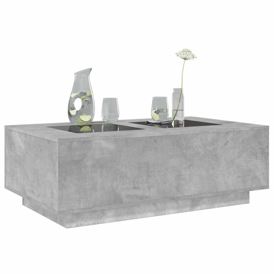Mesa de centro con Infinity LED gris hormigón 116x69x40