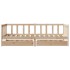 Sofá cama con cajones madera maciza de pino 90x190
