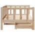 Sofá cama con cajones madera maciza de pino 90x190