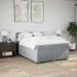 Cama box spring con colchón tela gris claro 160x200