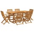 Juego comedor de jardín 7 pzas madera maciza acacia