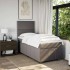 Cama box spring con colchón tela gris taupe 80x200