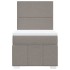 Cama box spring con colchón tela gris taupe 80x200