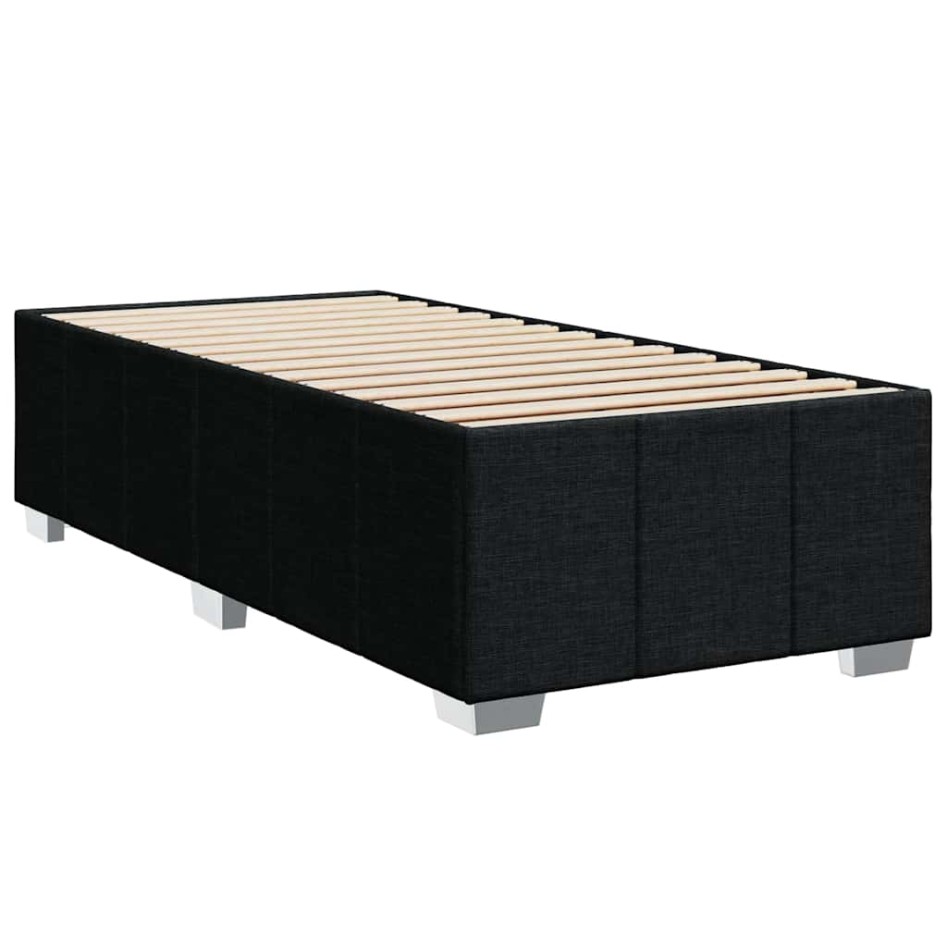 Cama box spring con colchón tela negro 80x200