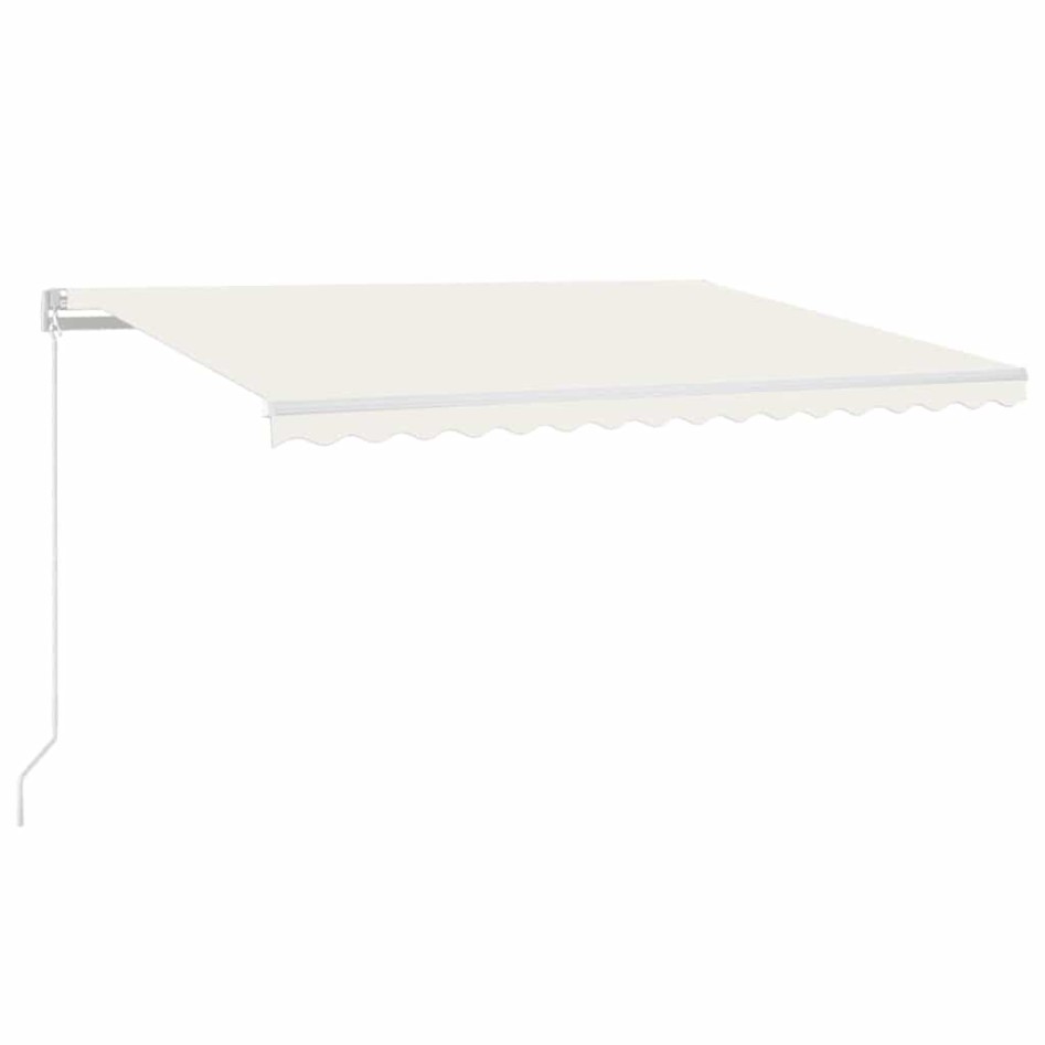 Toldo retráctil manual con LED crema 400x300
