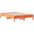 Cama sin colchón madera maciza de pino marrón cera 120x200