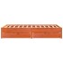 Cama sin colchón madera maciza de pino marrón cera 120x200