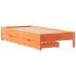 Estructura de cama sin colchón madera maciza marrón 75x190