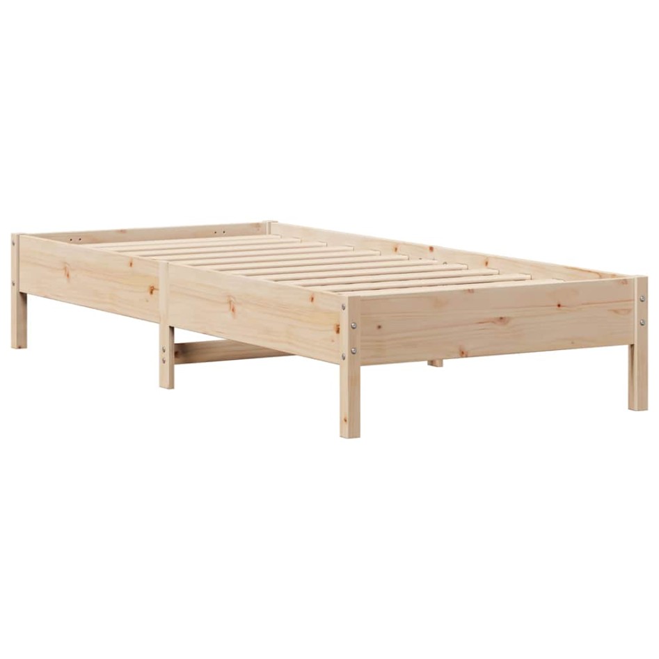 Estructura de cama sin colchón madera maciza pino 75x190