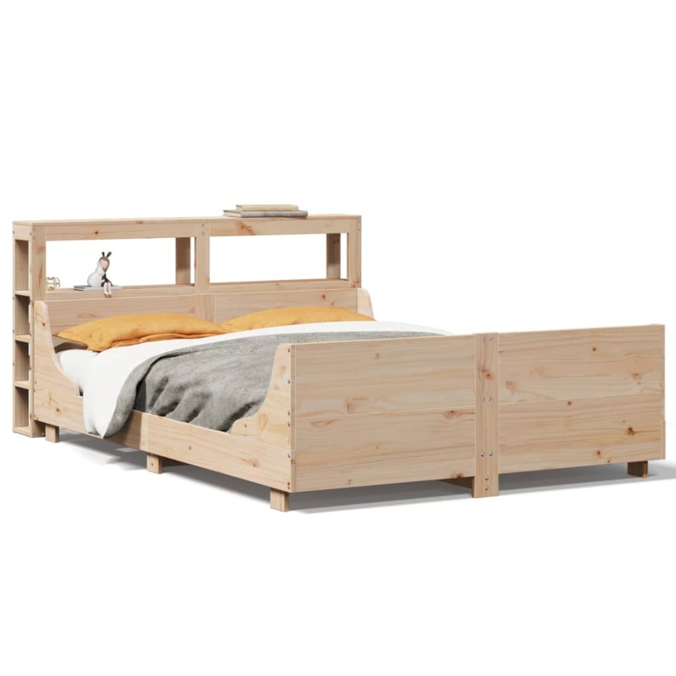 Estructura de cama sin colchón madera de pino maciza 120x200