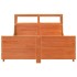Estructura de cama sin colchón madera maciza marrón 135x190