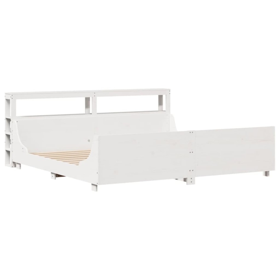 Estructura de cama sin colchón madera maciza blanca 200x200