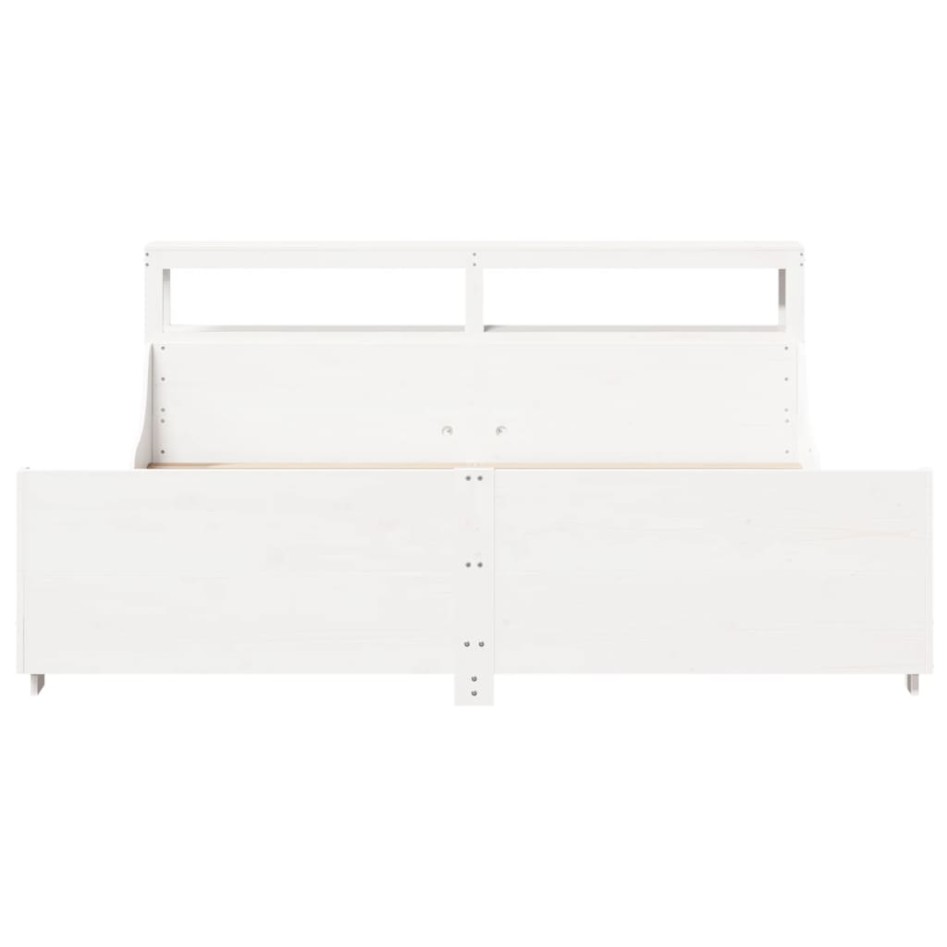 Estructura de cama sin colchón madera maciza blanca 200x200