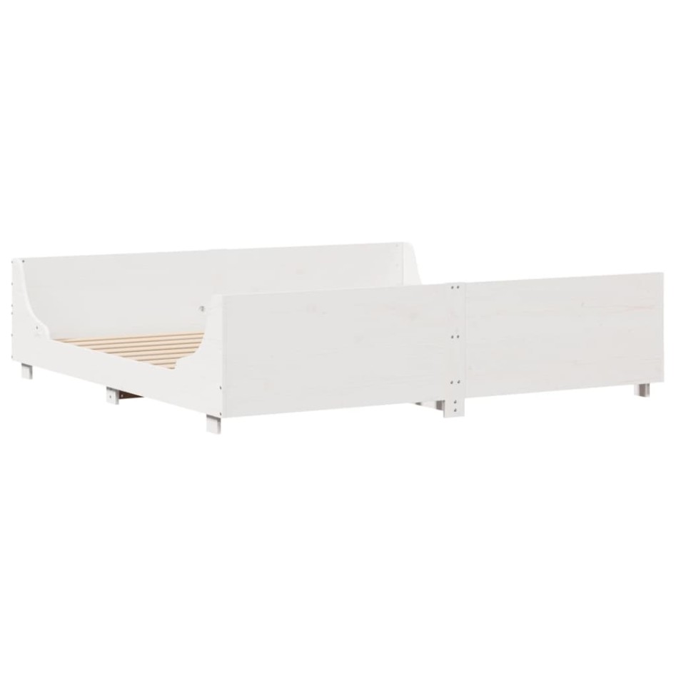 Estructura de cama sin colchón madera maciza blanca 200x200