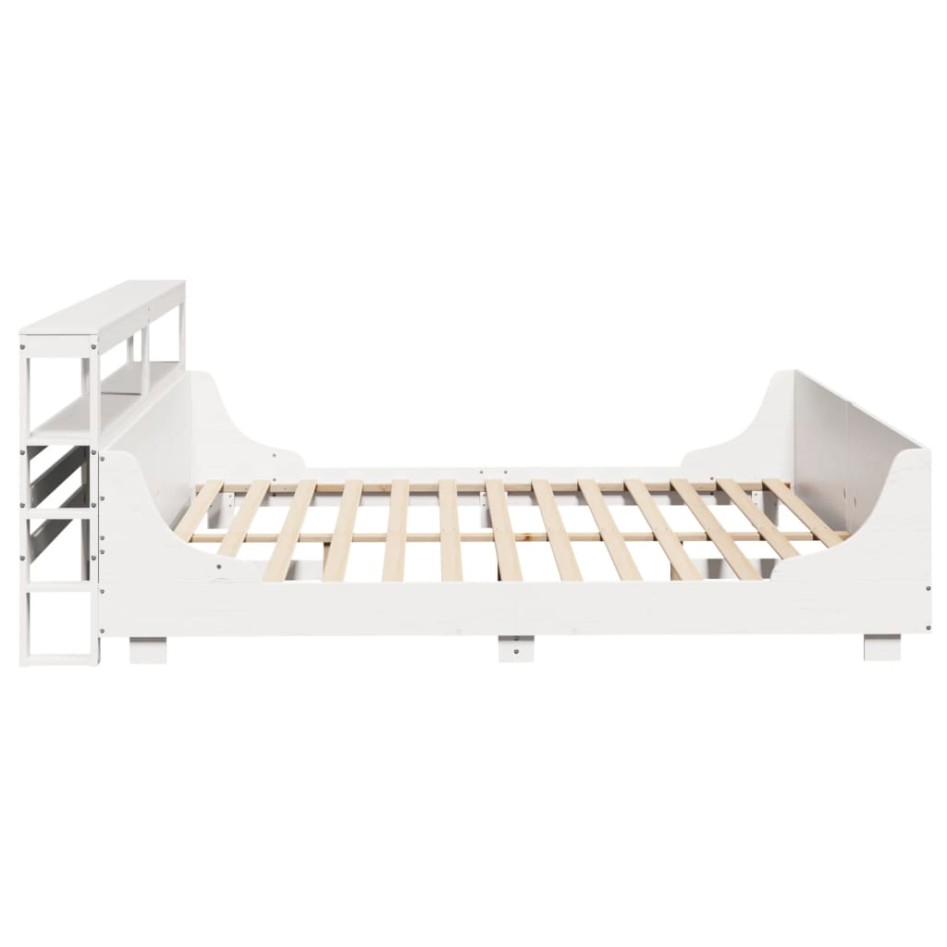 Estructura de cama sin colchón madera maciza blanca 200x200
