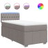 Cama box spring con colchón tela gris taupe 90x200