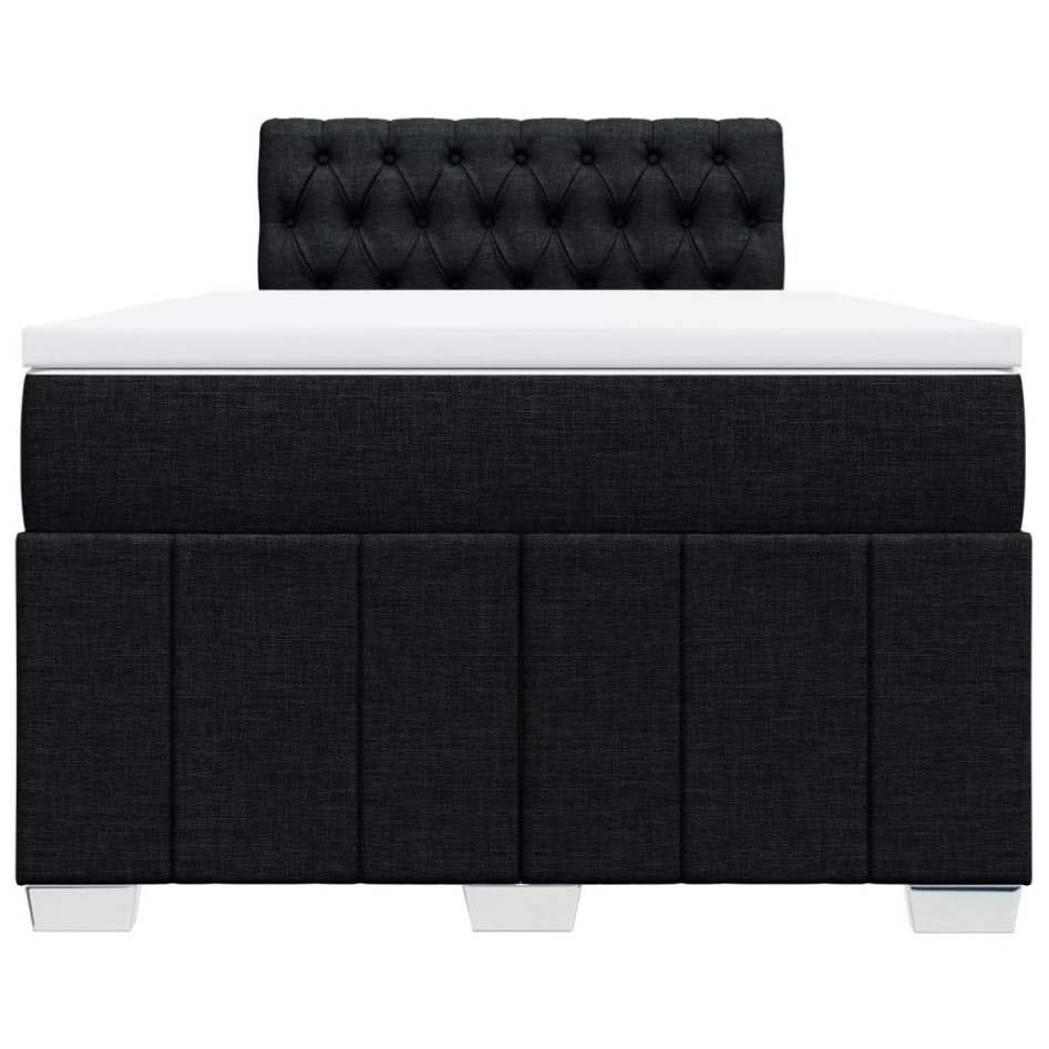Cama box spring con colchón tela negro 120x200