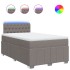 Cama box spring con colchón tela gris taupe 120x200