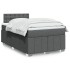 Cama box spring con colchón tela gris oscuro 120x200