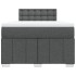 Cama box spring con colchón tela gris oscuro 120x200